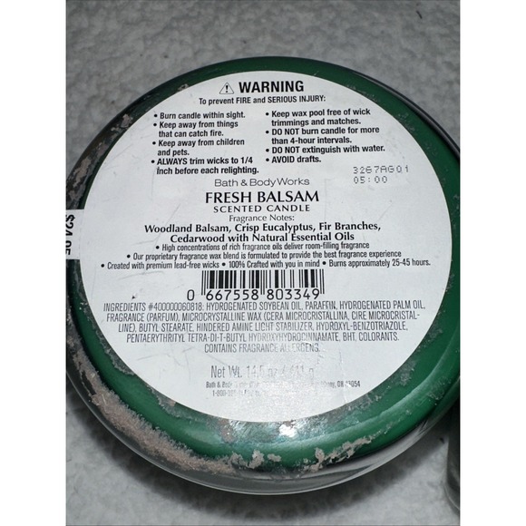 Fresh Balsam 3 Wick Candle x2 Bath & Body Works White Barn Christmas Lot Set NEW - Picture 12 of 15